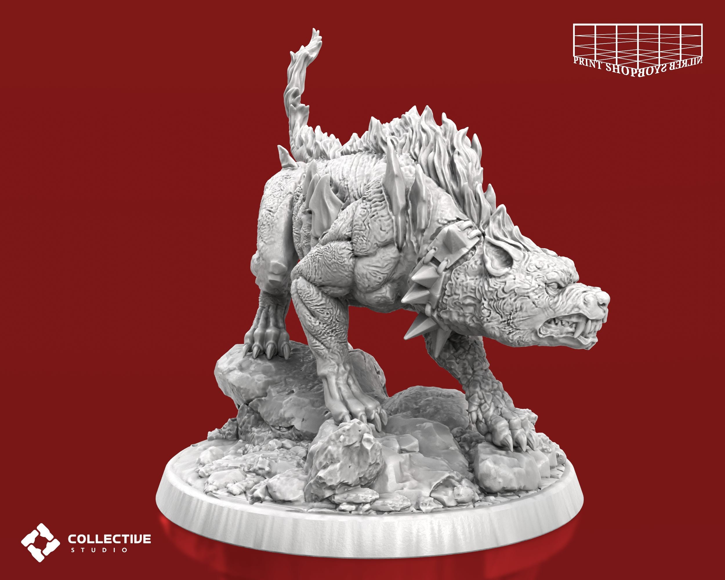 Giant Hellhound Miniature | Fire Giant Hell Hound Figure | Iconic ...