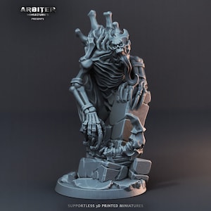 Skeleton Horror Captain Miniature | Skeleton Horror Miniature | for D&D 5e, Pathfinder and other RPGs | 28 mm