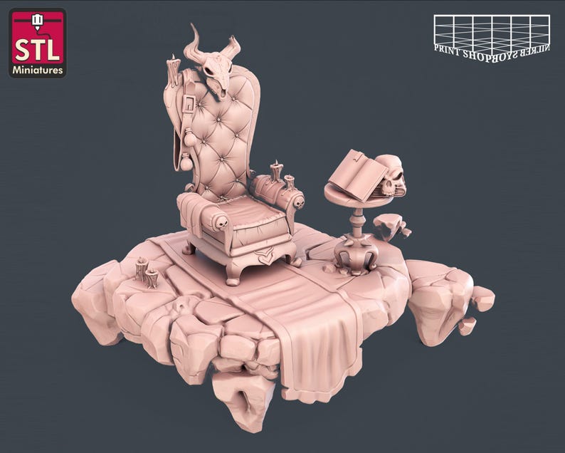 Witch Miniature Set | for D&D, Pathfinder and other RPG's | 32mm | STL miniatures Witch Throne