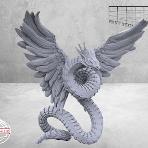 Couatl Miniature | Iconic Monsters | Tabletop RPGs like D&D or Pathfinder | 28mm