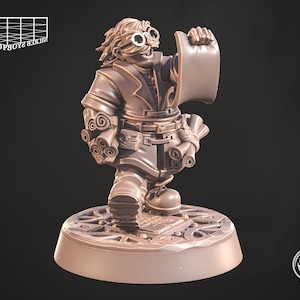Tiroir de carte nain de bouclier miniature | Figure de cartographe nain Mapstone | pour D&D 5e, Pathfinder, LotR et autres RPG | 32mm