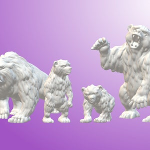 Bears Miniature Set | Bear Miniature Pack | for D&D 5e, Pathfinder and other RPG&#39;s