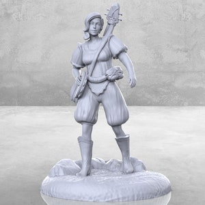 Bard miniature | Female Human Bard Miniature | Heroic Character | Tabletop RPGs like D&D or Pathfinder | 28mm