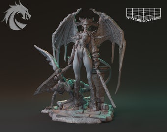 Demon Queen Miniature | Abyssal Devil Succubus Miniature | for D&D 5e, Pathfinder and other RPG&#39;s | 32 mm | 75 mm | 150 mm