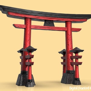Porte japonaise miniature | Porte japonaise miniature | Terrain | Jeux de rôle sur table comme D&D ou Pathfinder | 28 mm | 32 mm | 40 mm