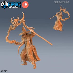 Dark Magician Miniature | Dark Magician Staff Miniature | for D&D 5e, Pathfinder and other RPG's | 28mm | EPIC Miniatures