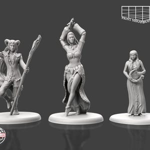 Set de miniaturas de la tropa de bailarines | Pack de figuras del equipo de bailarines | PNJ de la ciudad | para juegos de rol como D&D o Pathfinder | 28 mm