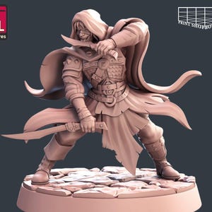 Rogue - The Soulknife Miniature | Male Soulknife Rogue Miniature | Heroic Character | STL Miniatures | 32 mm | for modern Tabletop Games