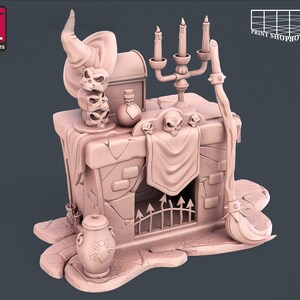 Witch Miniature Set | for D&D, Pathfinder and other RPG's | 32mm | STL miniatures Fireplace