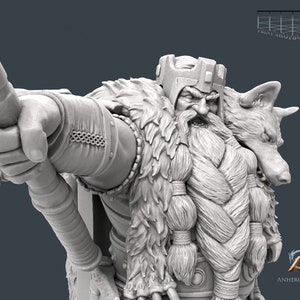 Dwarven King under the Mountain Miniature | Dwarven King Miniature | for D&D 5e, Pathfinder and other RPG&#39;s | 32 mm