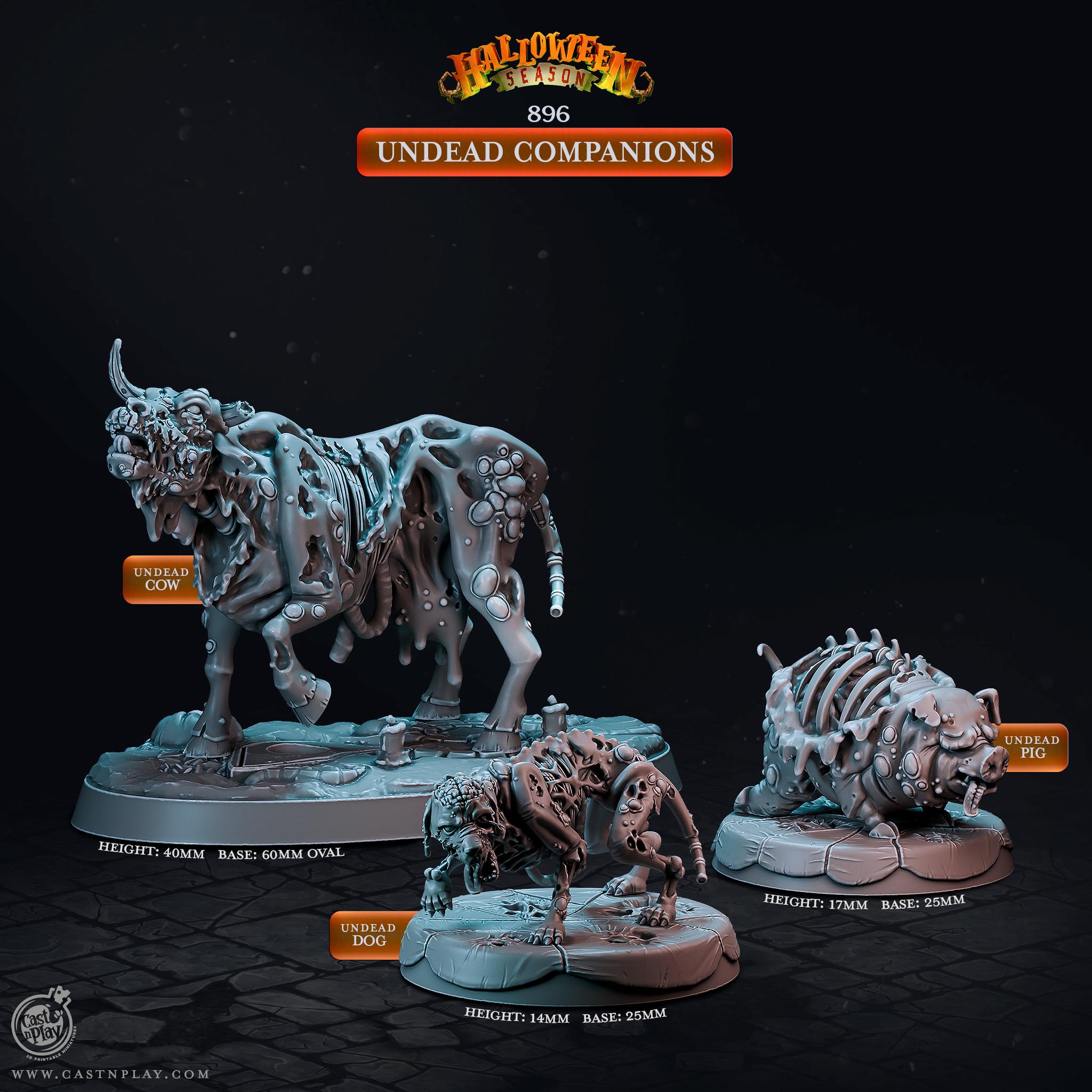 UNDEAD まとめ売り 85点 Zombie Animals Miniature Set | Undead Companions Figure Pack