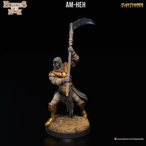 Mummies Grim Reaper Miniature | Scythe Swinging Undead Figure | Medium Desert Encounter | for D&D 5e, Pathfinder and other RPG&#39;s | 32mm | 75mm
