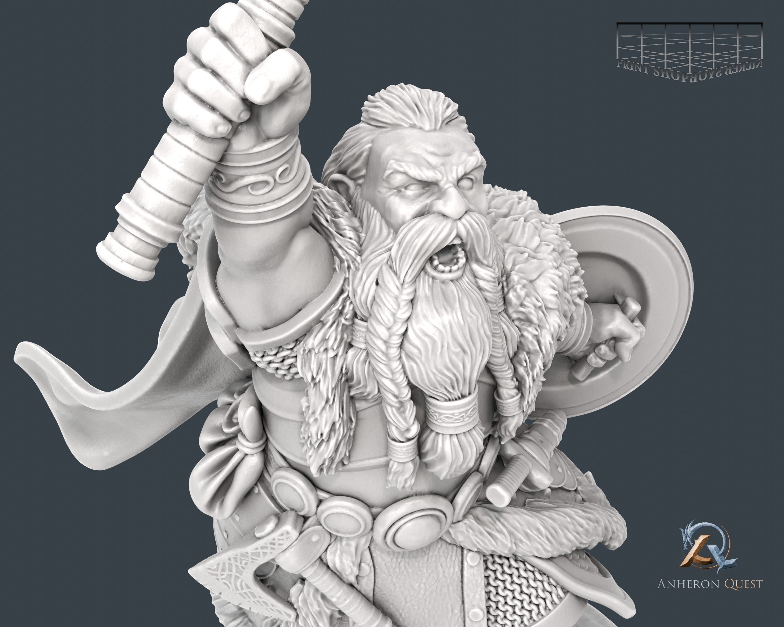 Dwarf Fighter With Hammer Miniature Dwarf Thunder Cleric Etsy UK
