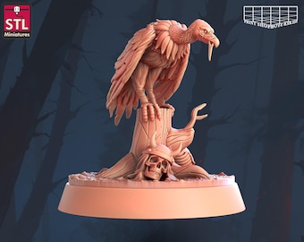 Vulture Statue, Concrete Vulture, 9 In.(22cm), Buzzard