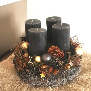 Adventskranz 30 cm Weihnachtskranz haltbar künstlich  Trockenblumen hochwertig mit Kerzen Engel Weihnachten Weihnachtsdeko