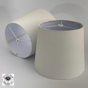 Tapered Lamp Shade, Bright White Sheer Fabric, Spider Washer Fitting for Harp, 8.5” tall 10” wide, Modern Home Décor, Empire Pembroke Cone
