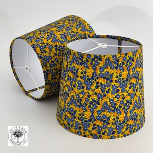 Handmade Tapered Lamp Shade: Wildflower Print Silk Fabric