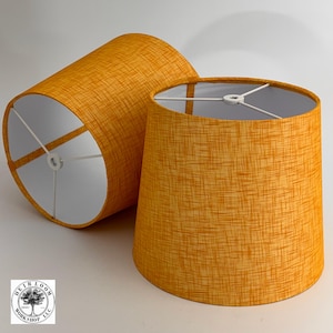 Tapered Lamp Shade, Gold Sheer Fabric, Spider Washer Fitting for Harp, 8.5” tall 10” wide, Modern Home Décor MCM, Empire Pembroke Cone