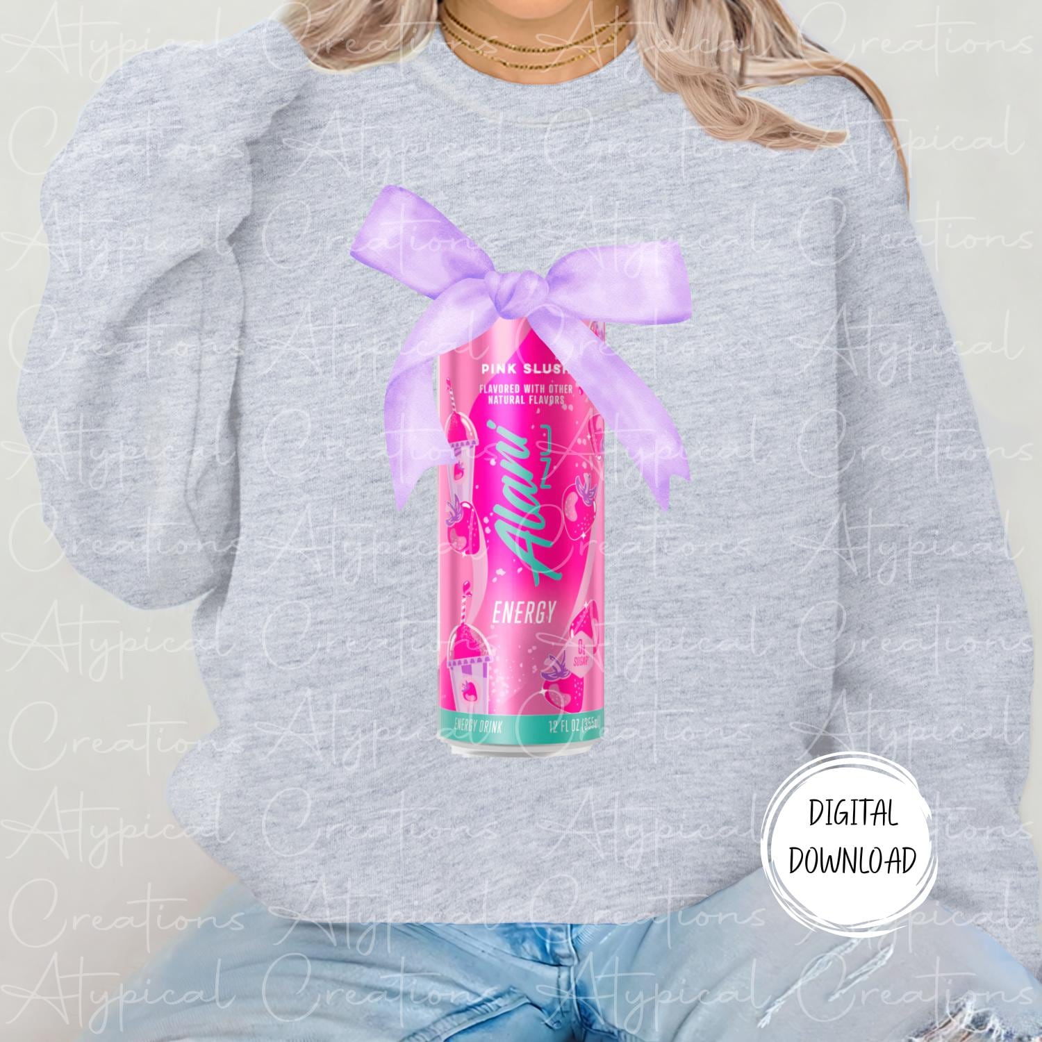 Bebida energética Alani Nu Pink Slush con lazo PNG