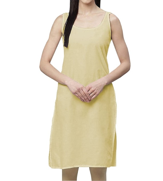 224 - Skin Color Cotton Full Length Camisole for Women - Long Inner wear  Petticoat - Kurti and Suit Slip