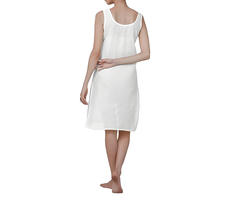 White Color Inner Slips for Chikankari Kurti, Women Cotton Long Camisole Slips, Women Inner Slips. image 4