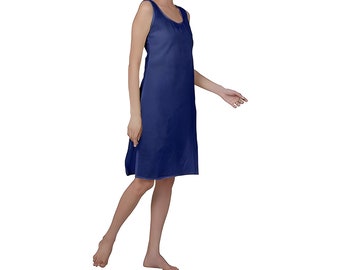 Royal Blue Color Inner Slips for Chikankari Kurti, Women Cotton Long Camisole Slips, Women Inner Slips.