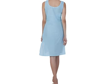 Sky Blue Color Inner Slips for Chikankari Kurti, Women Cotton Long Camisole Slips, Women Inner Slips.