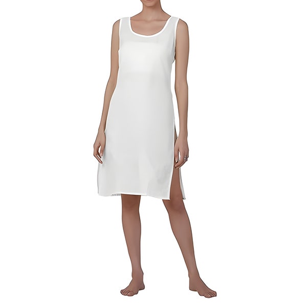 White Color Inner Slips for Chikankari Kurti, Women Cotton Long Camisole Slips, Women Inner Slips.
