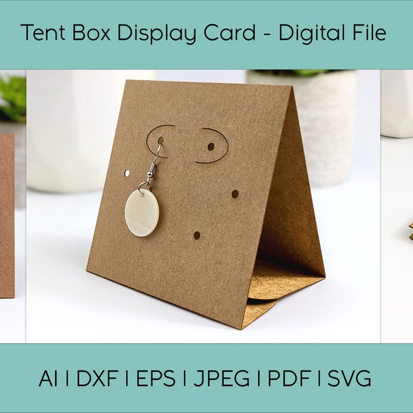 Tent box earring display stand template // Digital File SVG // Cricut, Glowforge, Beamo