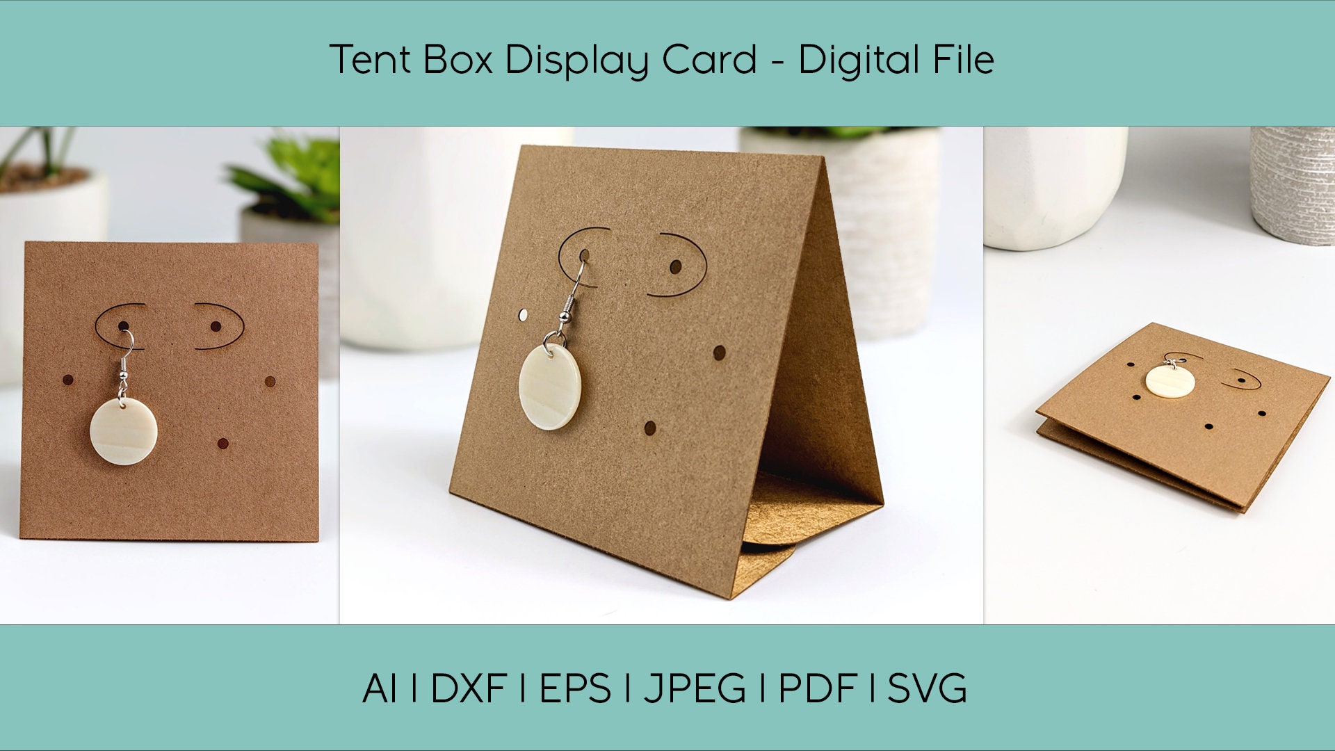 Template of Card for Earring 2.25x2x3 -   Earring card display, Diy  jewelry display, Paper earrings