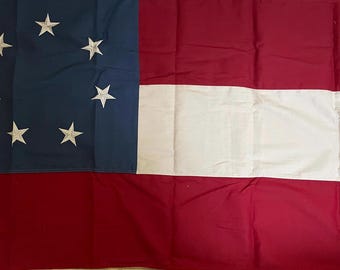 Sewn Embroidered Organic Hemp Flag, 3x5ft Brass Grommets, 7-13 Stars