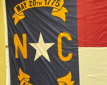 North Carolina 3x5ft, 4x6ft and 5x8ft polyester PRINTED flag with brass  and grommets