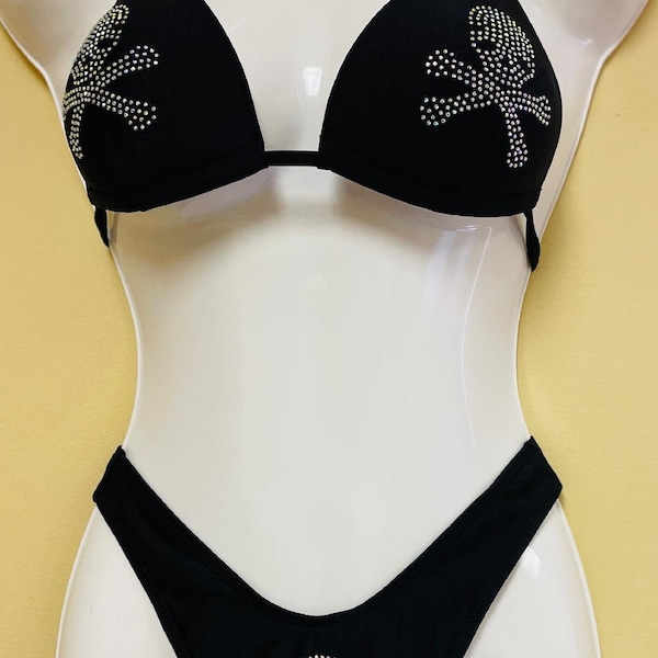 Skull High Waist Bikini in Blue