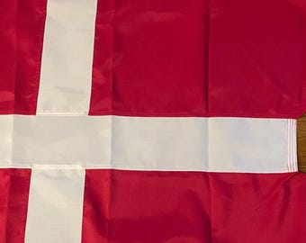 3x5ft Denmark country flag synthetic cotton sewn embroidered with brass and grommets swallowtails