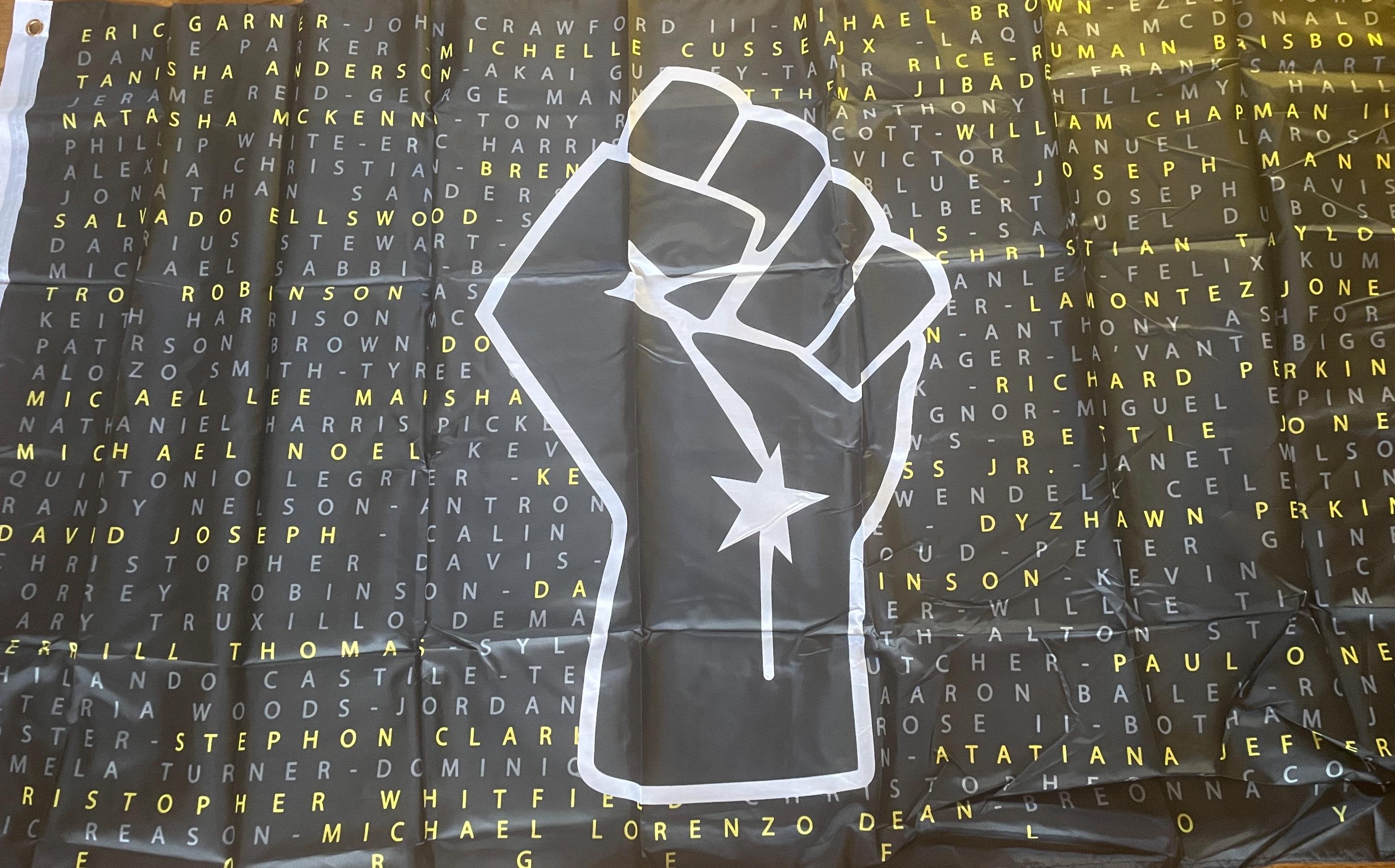 Black American African Flag 3x5ft: and Hand Stamped Lapel Pin