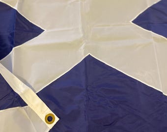 Vintage Nylon Scotland Flag: Embroidered Scottish Saltire (4x6ft)