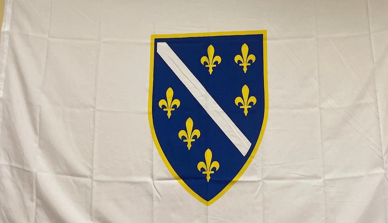 Bosnien und Herzegowina Flagge 100 x 150 cm: Pin aus bedrucktem Polyester mit Messingösen Bild 1