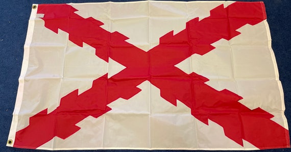 Burgundy Cross Flag: Spanish Spain country Historical Banner, Sewn Nylon 3x5ft