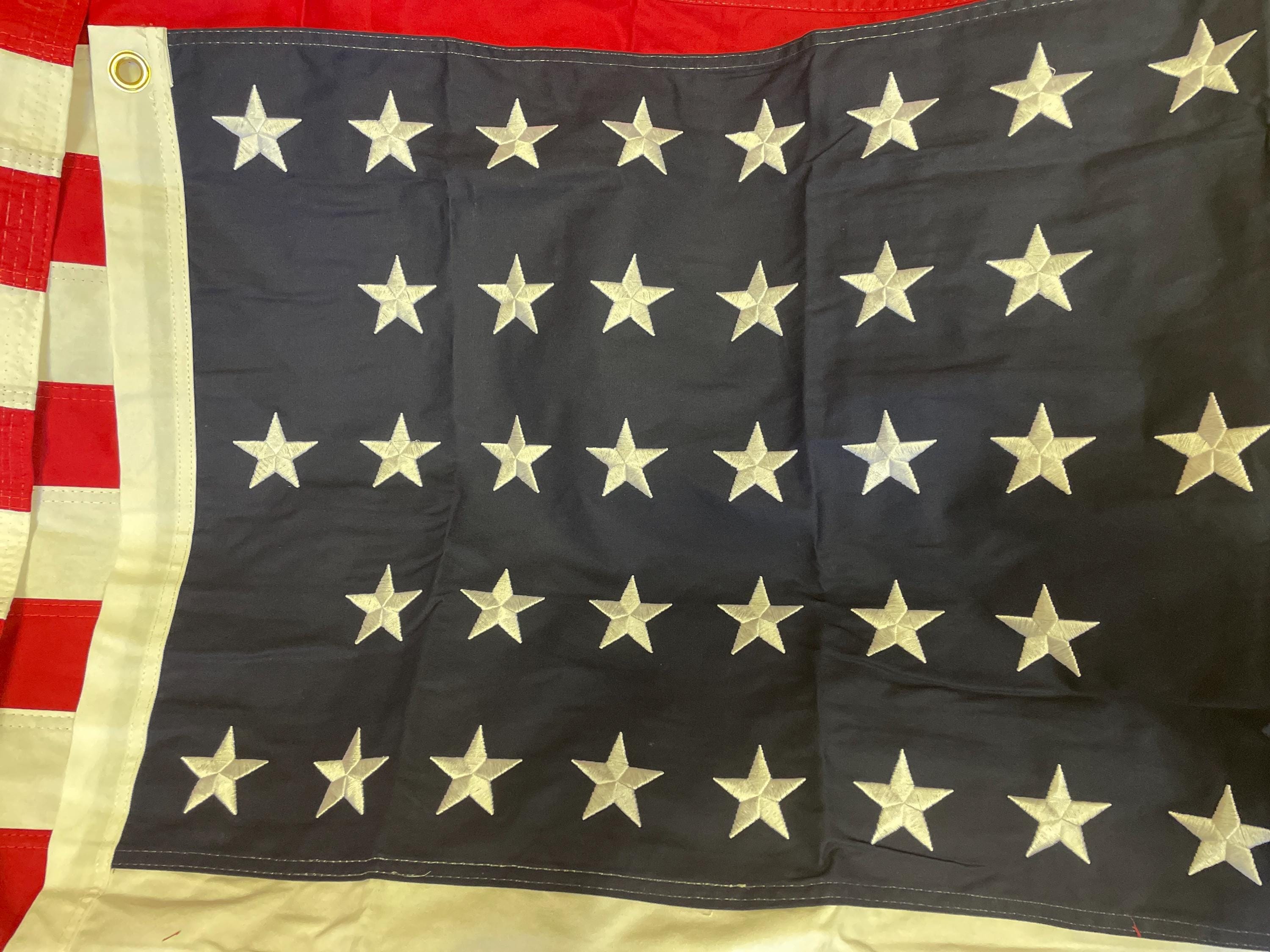 36個の星のアメリカ国旗：縫製された綿、刺繍された歴史的な旗 - Etsy 日本