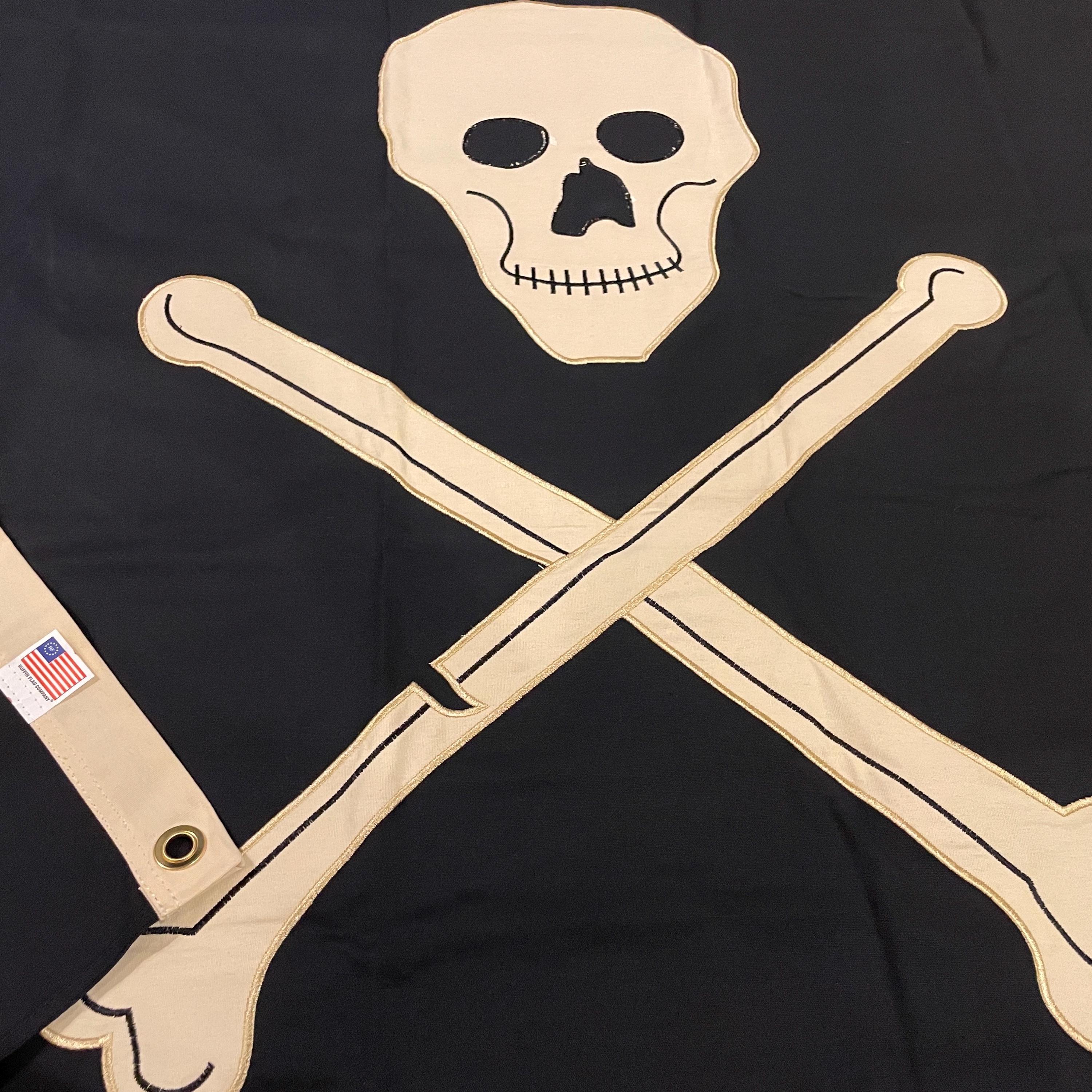 3x5ft Pirate Flag: Sewn Cotton, Double Sided, Embroidered - Etsy, image size:3000x3000