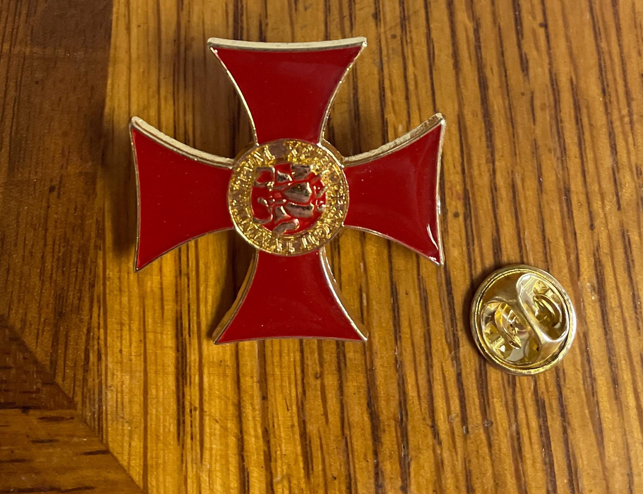 Vintage Red Cross Pin - Etsy