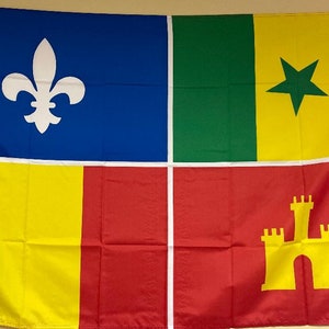 Louisiana Creole flag  3X5FT with brass and grommets 100D Premium oxford polyester fabric