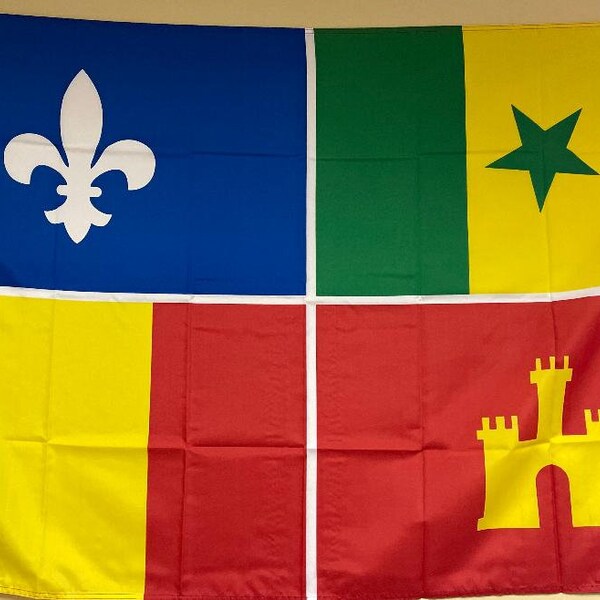 Louisiana Creole flag  3X5FT with brass and grommets 100D Premium oxford polyester fabric