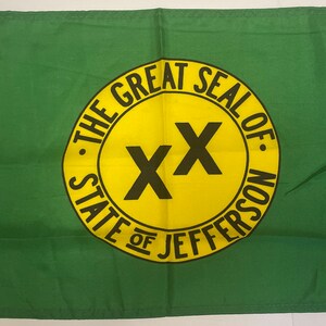 State of Jeffersonorinted flag with brass and grommets single sided printed on both side