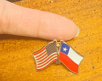 USA chile friendship pin; had stamped and baked finished cloisonné pin