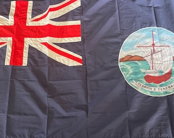 Embroidered British Empire flag of Grenada cotton (1903-1967)Brass & Grommets, 3x6ft