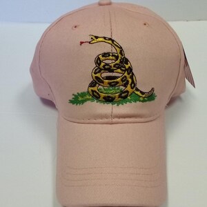 Pink woman Gadsden AND Yellow Gadsden hat cotton material