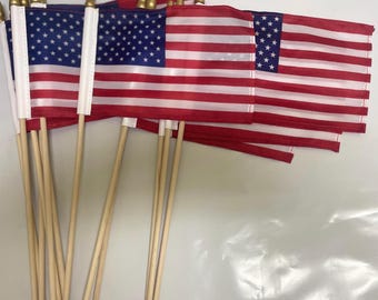 USA Mini Desk Flag: 4x6 or 5x7.5 Inch Handheld Nylon Patriotic Decor