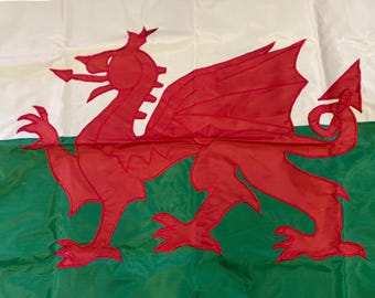 Vintage 1990s Welsh Flag: Embroidered Red Dragon, Wales UK - Etsy 日本