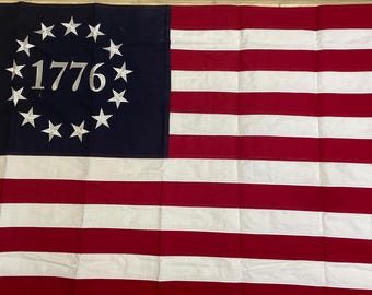 Betsy Ross cotton sewn embroidered 1776 flag brass grommets 3x5ft